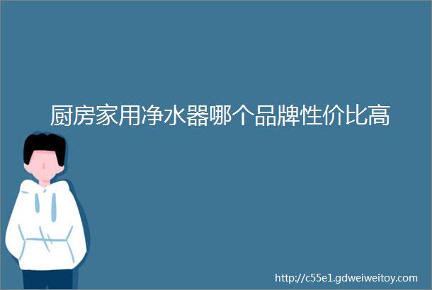 厨房家用净水器哪个品牌性价比高